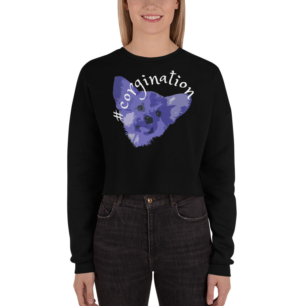 Gift for dog lovers. #corgination cropped sweatshirt for girls. Streetwear for women WickedYo.